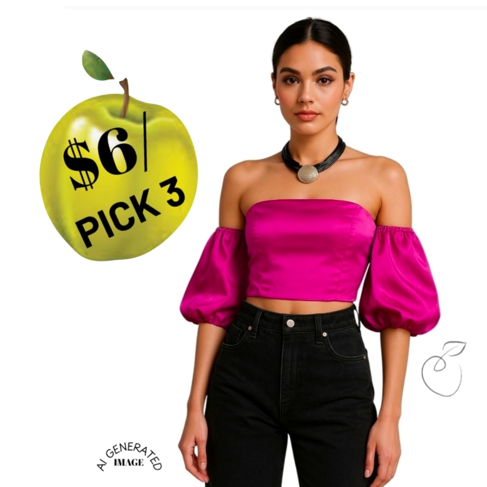 FOREVER 21 OFF SHOULDER CROP TOP SZ L